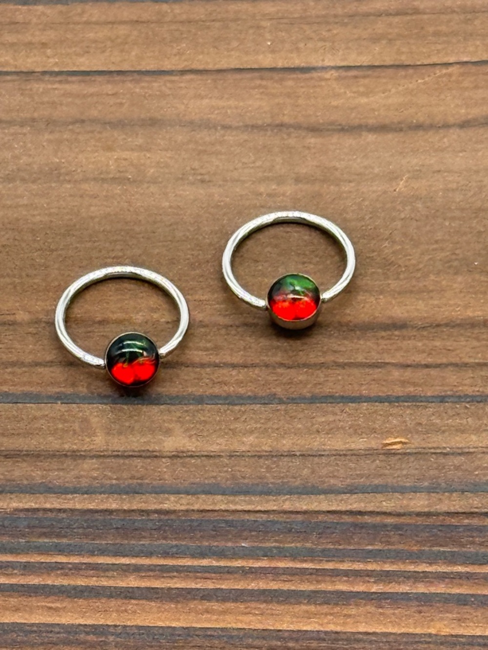 14 Gauge Stainless Steel Cherry Earrings with Capture Bead Closure